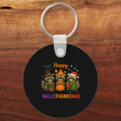 Porte-clés Happy Hallothanksmas Raccoon Halloween Christmas (Recto)