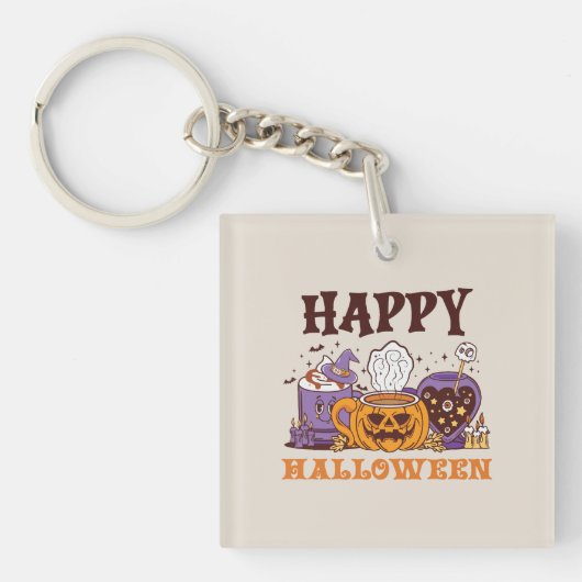 Porte-clés Happy Halloween café brasse (Devant)