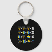 Porte-clés Happy Hanukkah Menorah Dreidel Doughnut Math Teach (Recto)