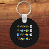Porte-clés Happy Hanukkah Menorah Dreidel Doughnut Math Teach (Recto)