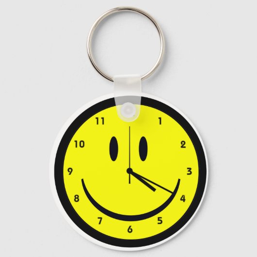 Porte-clés Happy Hippy face horloge (Recto)
