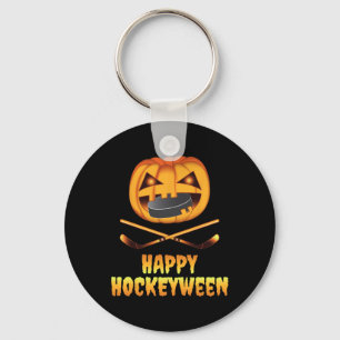 Porte-clés Happy Hockeyween Citrouille de hockey manger Puck 