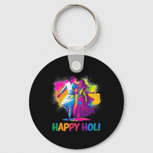 Porte-clés Happy Holi Festival couleurs indiennes Danse de pr