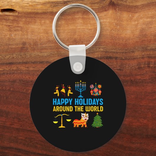 Porte-clés Happy Holidays Around The World Multicultural Matc (Recto)