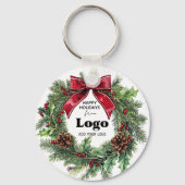 Porte-clés Happy Holidays Business Logo Keychains For Clients (Recto)