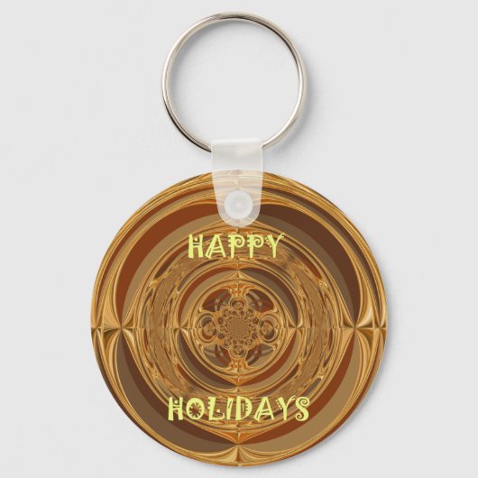 Porte-clés Happy Holidays Circle Art Print/Design (Recto)
