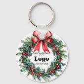 Porte-clés Happy Holidays Custom Logo Bulk Keychains Clients (Recto)