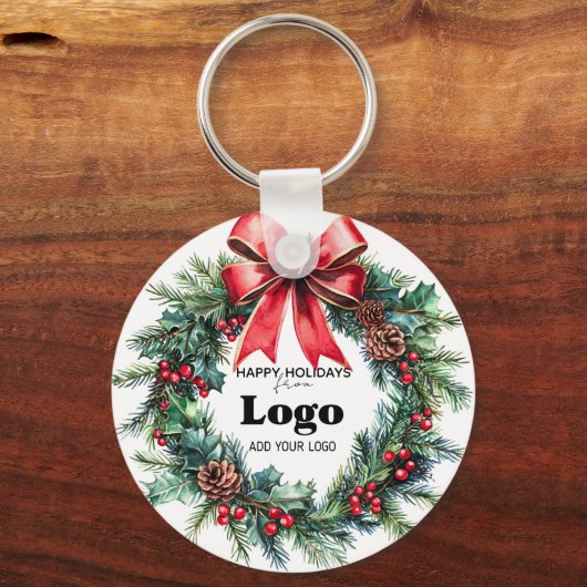 Porte-clés Happy Holidays Custom Logo Bulk Keychains Clients (Verso)