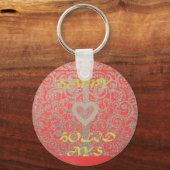 Porte-clés Happy Holidays Parties scintillant rouge design co (Recto)