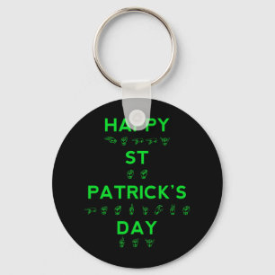 Porte-clés Happy Jour de la Saint Patrick Fierté Sourde Langu