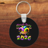 Porte-clés Happy Mardi Gras 2026 Jester Hat New Orleans Men W (Recto)