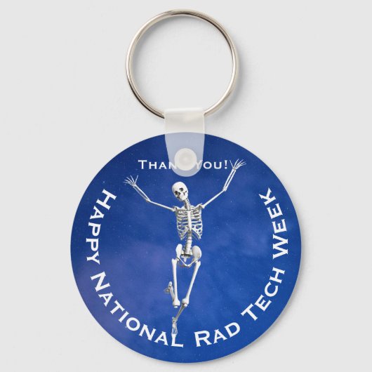 Porte-clés "Happy National Rad Tech Week" avec Skeleton (Recto)