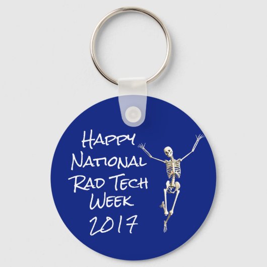 Porte-clés "Happy National Rad Tech Week" avec Skeleton (Recto)
