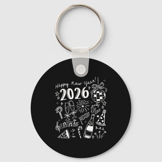 Porte-clés Happy New Year 2026 Bow Funny  (Recto)