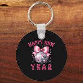 Porte-clés Happy New Year 2026 Coquette Nk Bow Disco Ball Wom (Recto)