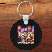 Porte-clés Happy New Year 2026 Cute Cat Capybara Party Art  (Recto)
