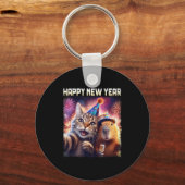 Porte-clés Happy New Year 2026 Cute Cat Capybara Party Art  (Recto)