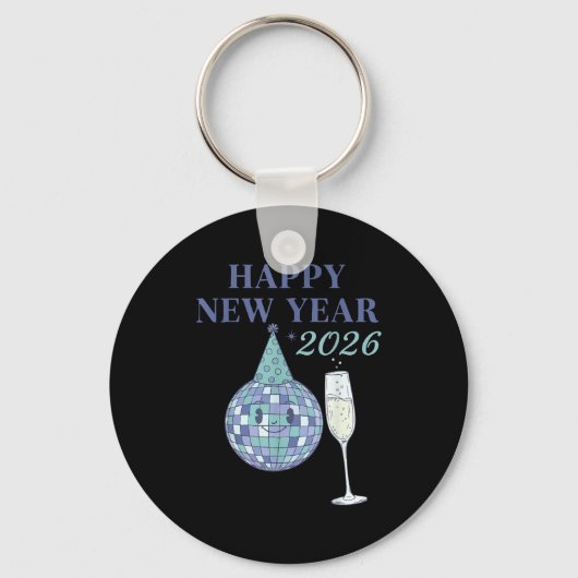 Porte-clés Happy New Year 2026 Disco Ball Celebration  (Recto)