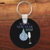 Porte-clés Happy New Year 2026 Disco Ball Celebration  (Recto)