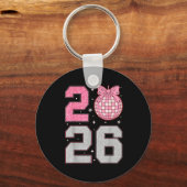 Porte-clés Happy New Year 2026 Disco Ball Nk Coquette Bow Fam (Recto)