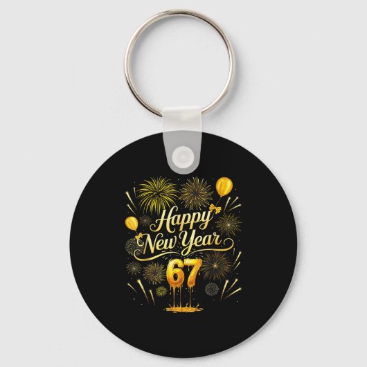 Porte-clés Happy New Year 2026 Funny 67 Six Seven Meme Gen Al (Recto)