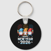 Porte-clés Happy New Year 2026 Gnome Cute Holiday Celebration (Recto)