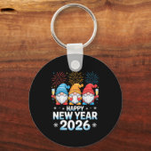 Porte-clés Happy New Year 2026 Gnome Cute Holiday Celebration (Recto)
