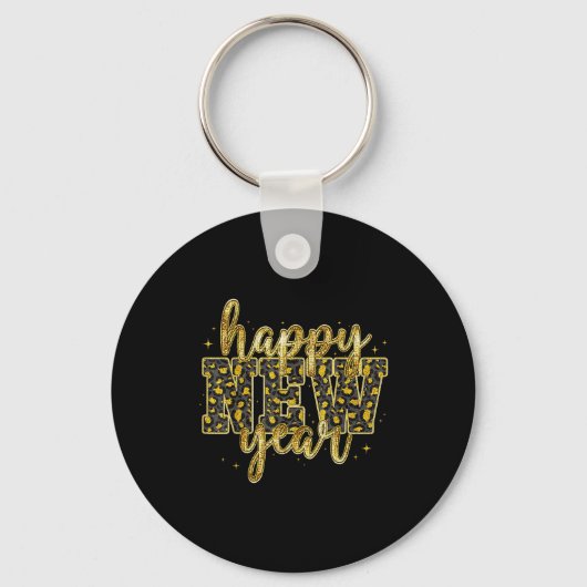 Porte-clés Happy New Year 2026 Gold Leopard Countdown Party F (Recto)