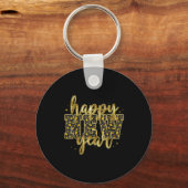 Porte-clés Happy New Year 2026 Gold Leopard Countdown Party F (Recto)