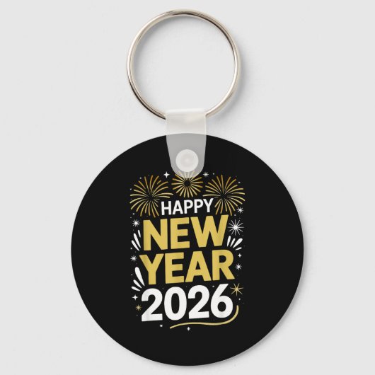 Porte-clés Happy New Year 2026 - New Year's Eve 2026 (Recto)