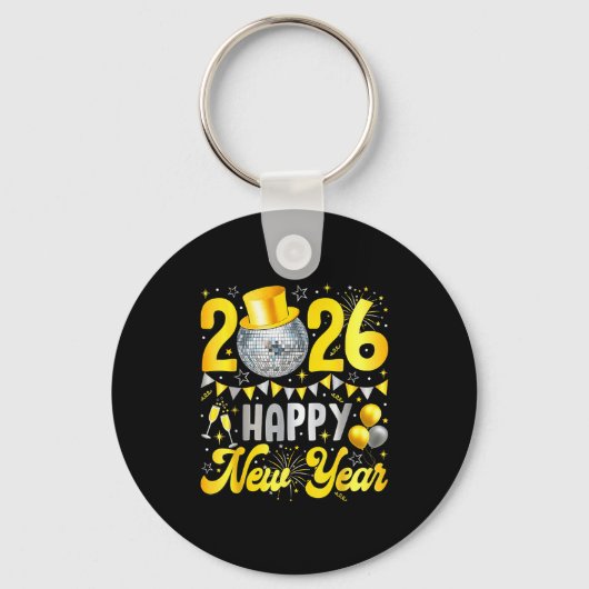 Porte-clés Happy New Year Party 2026 Balloon Family Matching  (Recto)