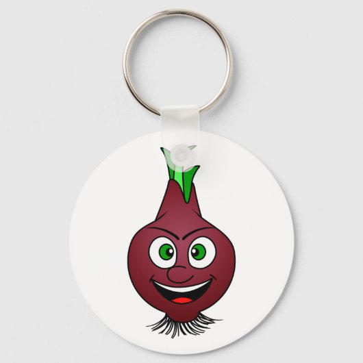 Porte-clés Happy Onion Vegan Vegetable Illustration (Recto)