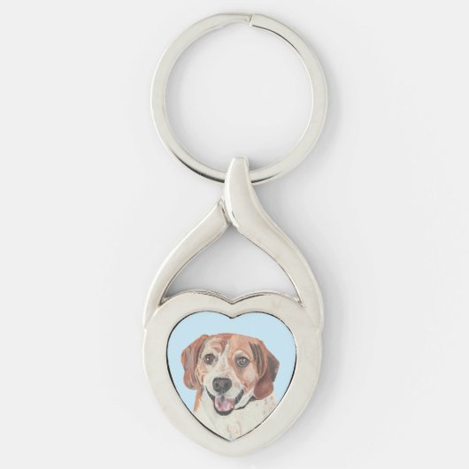 Porte-clés Happy Pastel Beagle Porte - clé de coeur (Devant)