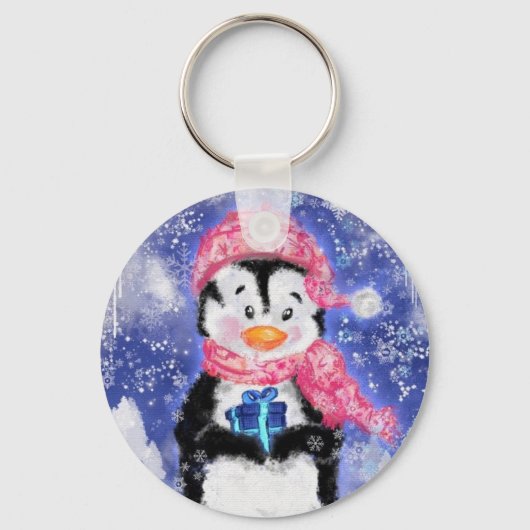 Porte-clés Happy Penguin - Noël (Recto)