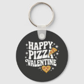 Porte-clés Happy Pizza Valentine Funny Pizza Love Design (Recto)