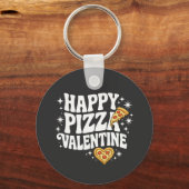 Porte-clés Happy Pizza Valentine Funny Pizza Love Design (Recto)