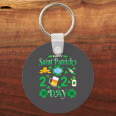 Porte-clés Happy Saint Patrick's Day 2024 Irish Shamrock Face (Recto)