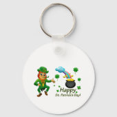 Porte-clés Happy Saint Patrick's Day Leprechaun Rainbow (Recto)