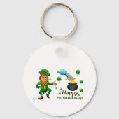 Porte-clés Happy Saint Patrick's Day Leprechaun Rainbow  (Verso)