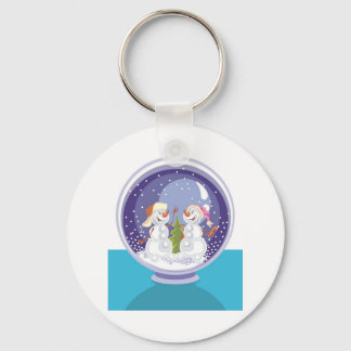 Porte-clés Happy Snowman Snow Globe