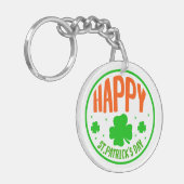 Porte-clés Happy St. Patrick's Day Circle Design-63501 (Devant gauche)