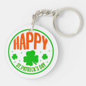 Porte-clés Happy St. Patrick's Day Circle Design-63501 (Dos)