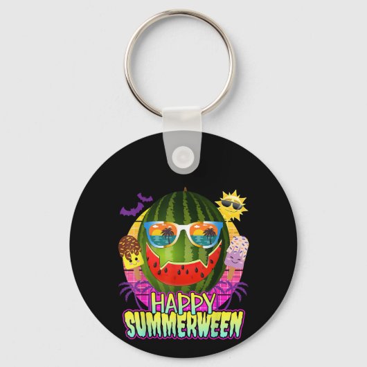 Porte-clés Happy Summerween Watermelon Jack-o'-lantern été (Recto)