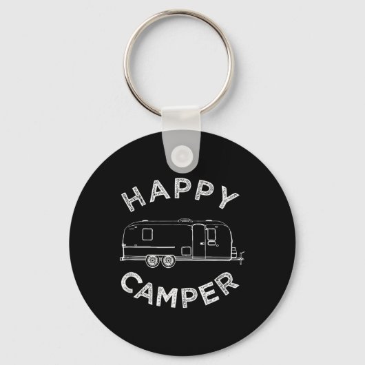 Porte-clés Happy Trailer Camper, Retro Camping Caravan Tee (Recto)