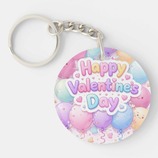 Porte-clés Happy Valentine’s Day Keychain | Romantic Love Key (Devant)