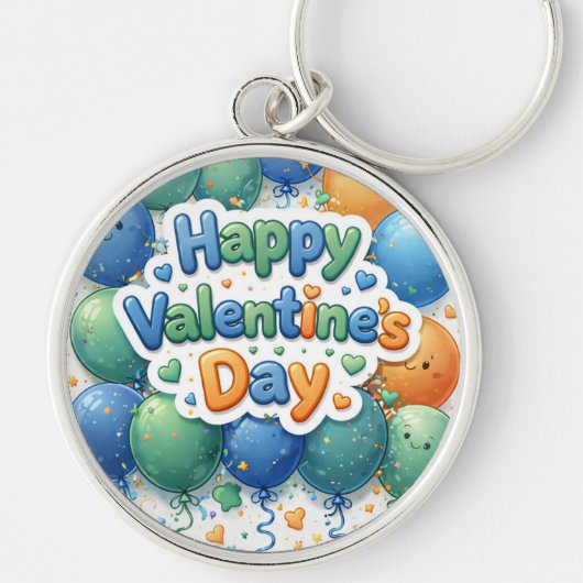 Porte-clés Happy Valentine’s Day Keychain | Romantic Love Key (Devant)