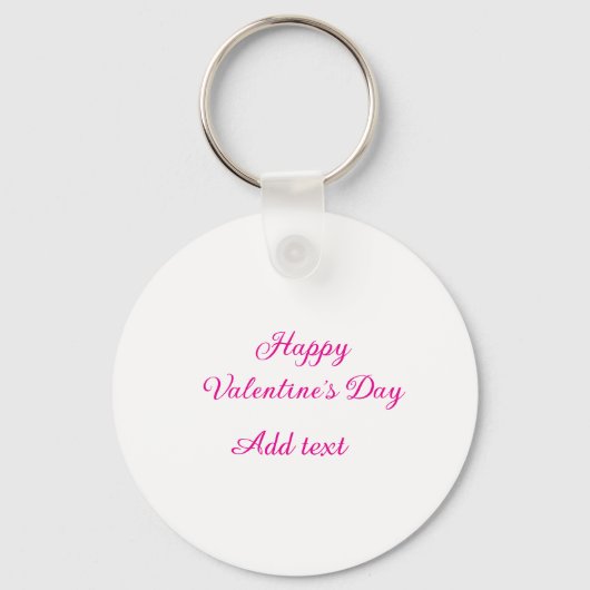 Porte-clés Happy Valentine's day pink text name message (Recto)