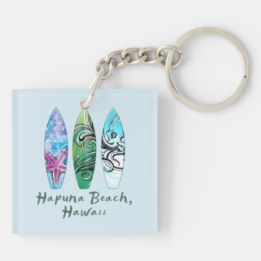 Porte-clés Hapuna Beach Hawaii Surf boards (Dos)