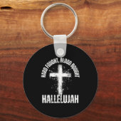 Porte-clés Hard Fought Blood Bought Hallelujah Cross Saved Ch (Recto)