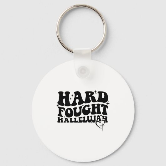 Porte-clés Hard Fought Hallelujah Cross Heart Sparkle Art (Recto)